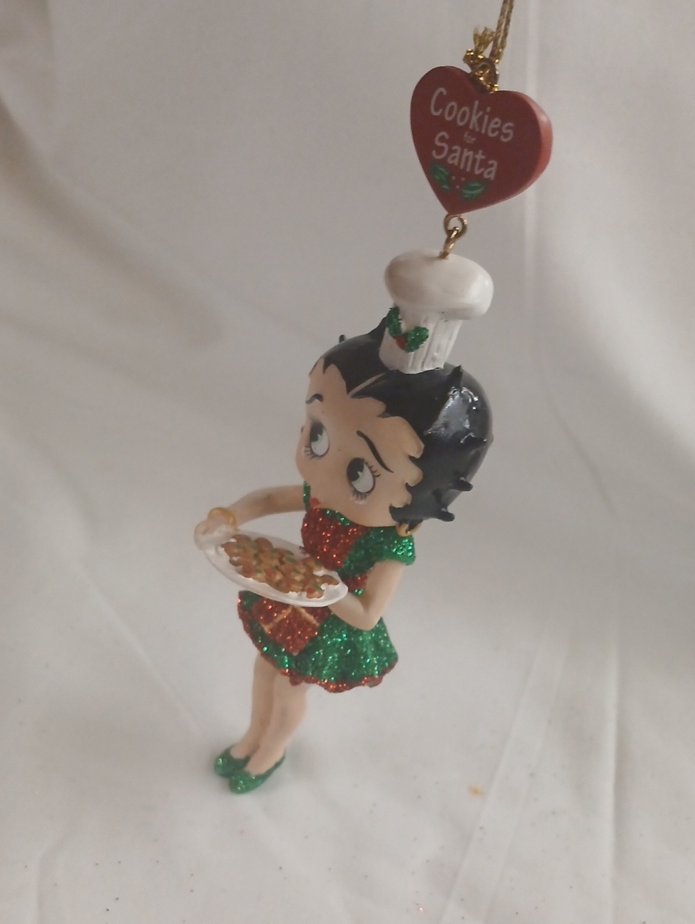 Holiday Betty Boop Cookie Ornament – Green & Red